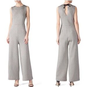J Crew Wide Leg Jumpsuit Lurex Sm Metallic Silver Lined Stretch NYE Party Dressy
